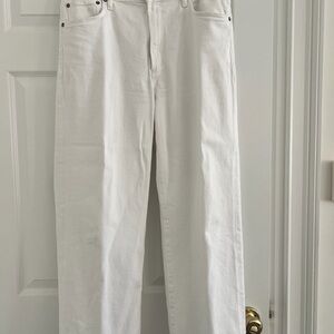 Agolde White Straight Jeans